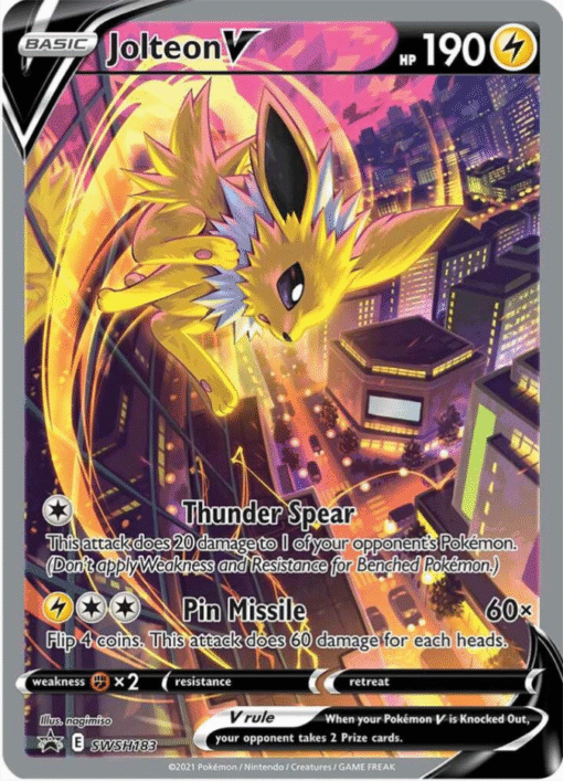 2021 Pokémon Sword & Shield Jolteon V SWSH183 Holo Black Star Promo NM